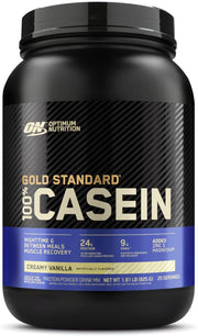 Optimum Nutrition Gold Standard 100% Casein Protein Powder - Creamy Vanilla,  1.81 lb.