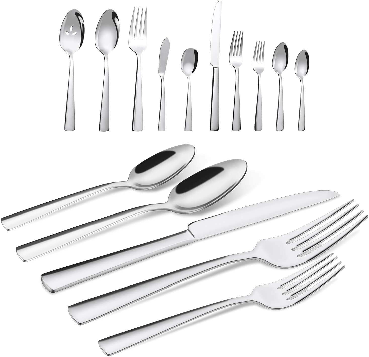 Brightown 65 Piece Stainless Steel Silverware Flatware Cutlery Set, Service for 12