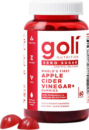 Goli Nutrition Apple Cider Vinegar+ Gummies, Zero Sugar w/Probiotics - 60 Count