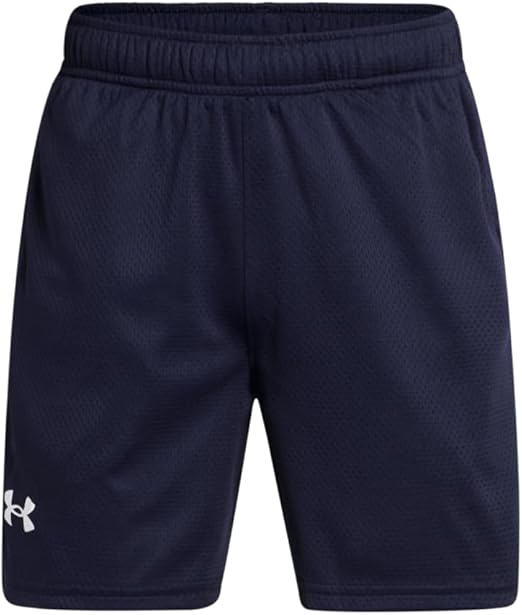 Under Armour Boys' Tech Mesh Shorts - Midnight Navy/White, Size Medium
