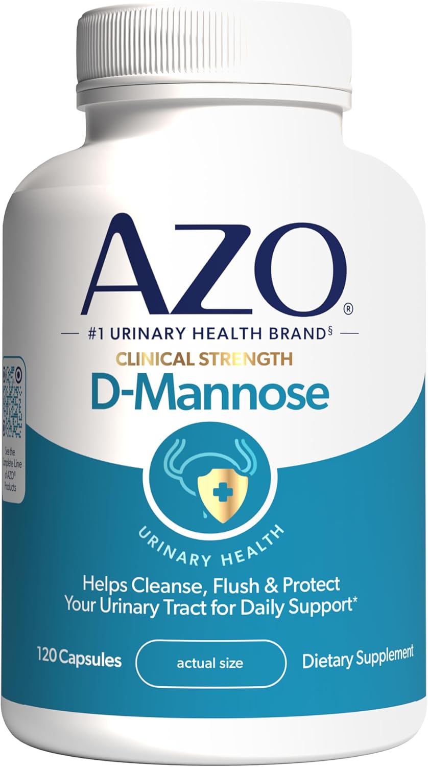 Azo Clinical Strength D-Mannose Cleanse + Protect Capsules for Urinary Tract Health, 120ct