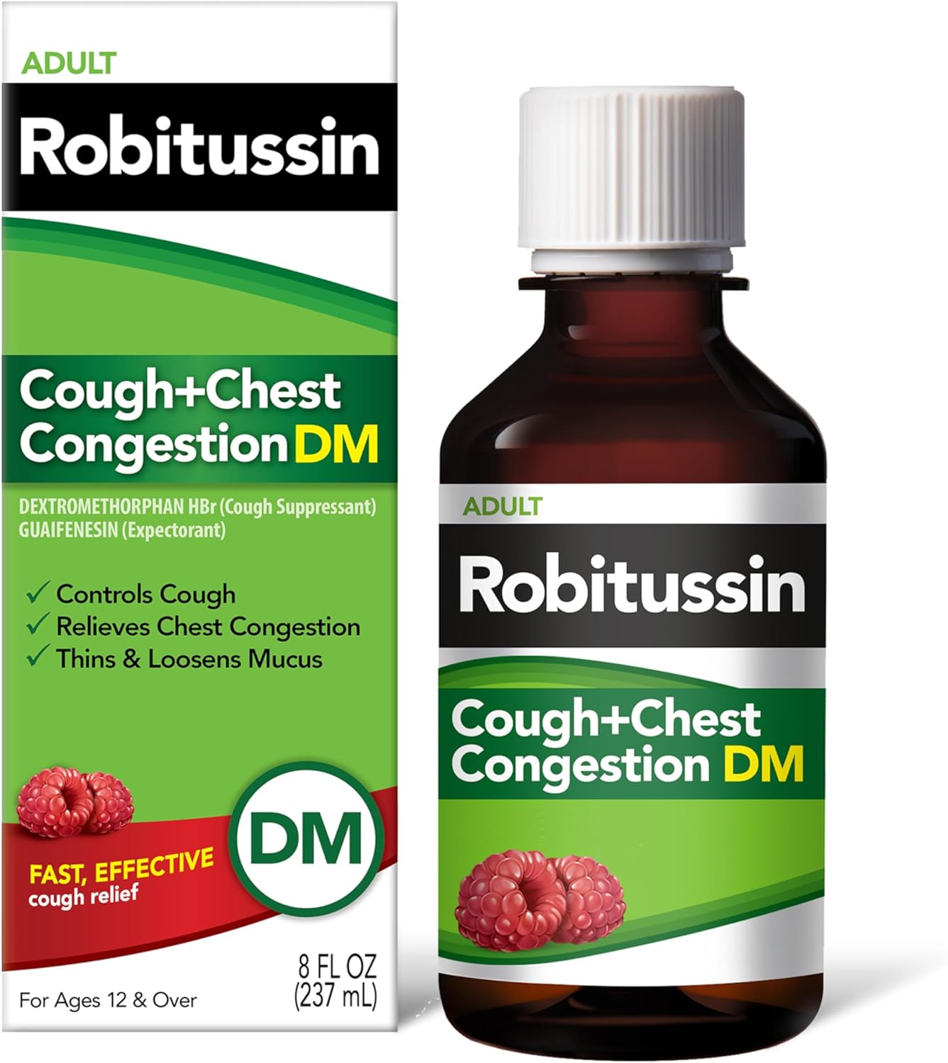 Robitussin Cough + Congestion DM Cold Medicine - Raspberry, 8 fl. oz.