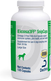 Eicosa3FF SnipCaps Omega 3 Fatty Acid Capsules For Large Dogs (30+lbs) - 120ct.