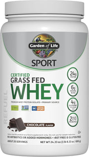 Garden of Life Sport Certified Grass-Fed Whey Protein Powder - Chocolate, 23.7oz
