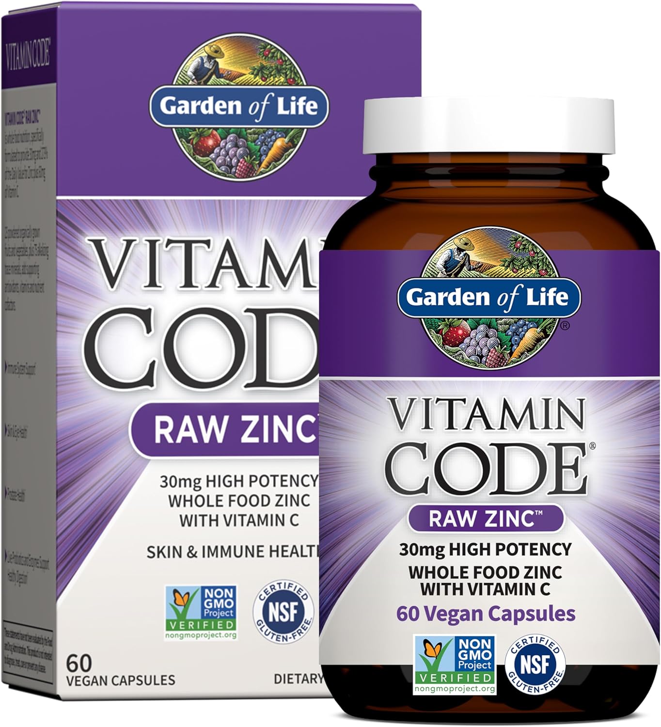 Garden of Life Vitamin Code 30mg High Potency Raw Zinc - 60 Capsules