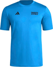 adidas Men's Charlotte Fc Local Warp Pre-Game Short Sleeve T-Shirt - Blue, Size 2XL