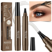 awrose 3D Microblading 4-Tip Eyebrow Pen - Dark Brown, 2 Pack