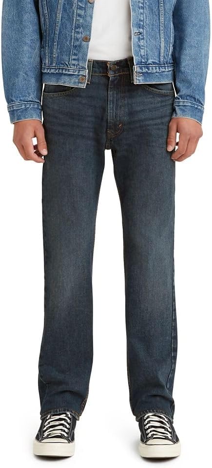 Levi's Men's 505 Straight Fit Jeans, Dark Stonewash, 34W x 32L
