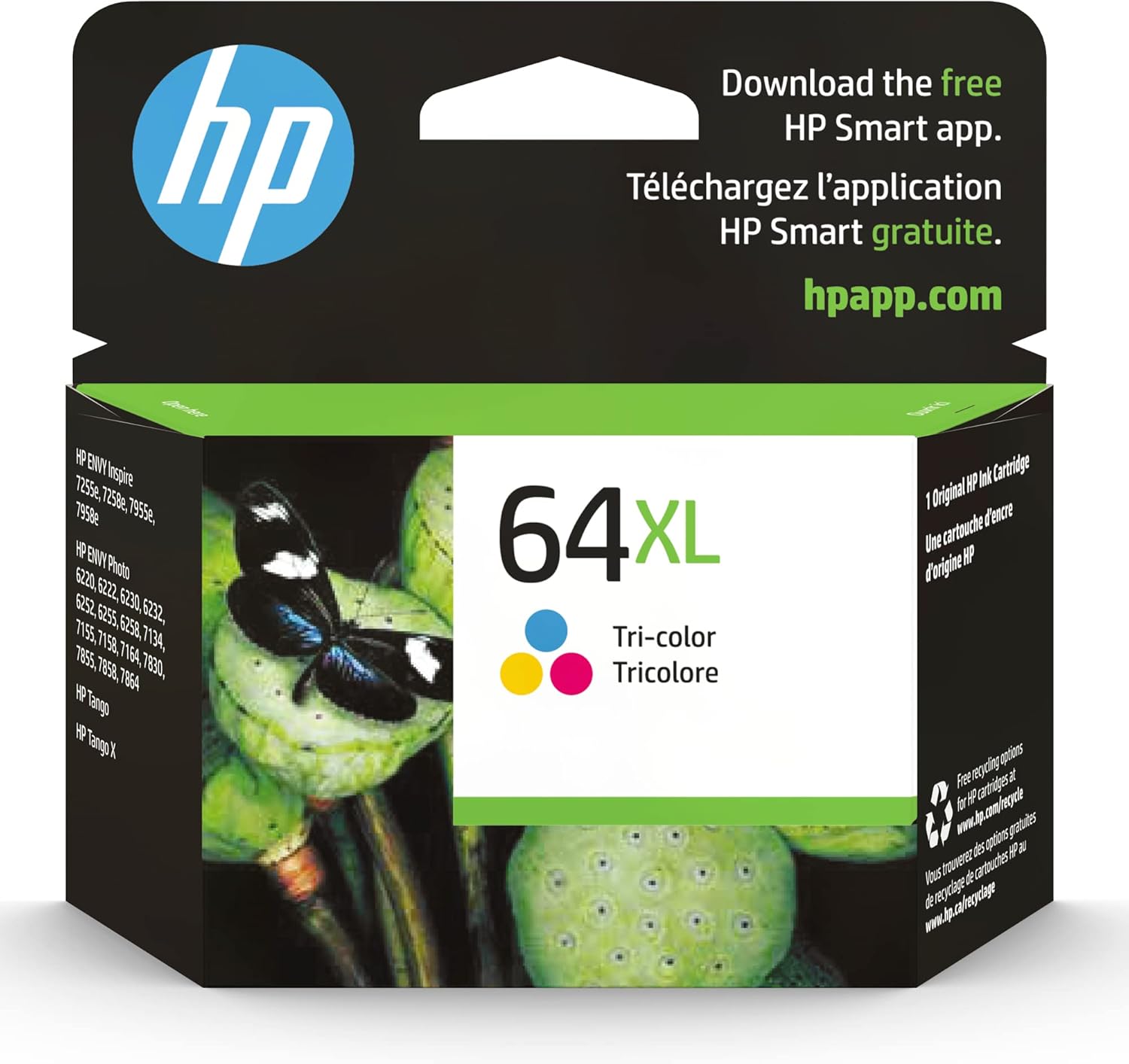 HP 64XL Tri-Color High-Yield Ink Cartridge: Cyan, Magenta, Yellow