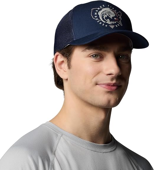 Columbia PFG Statetriot Mesh Ball Cap - Collegiate Navy/PFG Pride USA (Small/Medium)