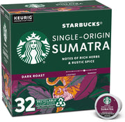 Starbucks Single-Origin Sumatra Dark Roast Keurig K-Cup Coffee Pods, 32 Count