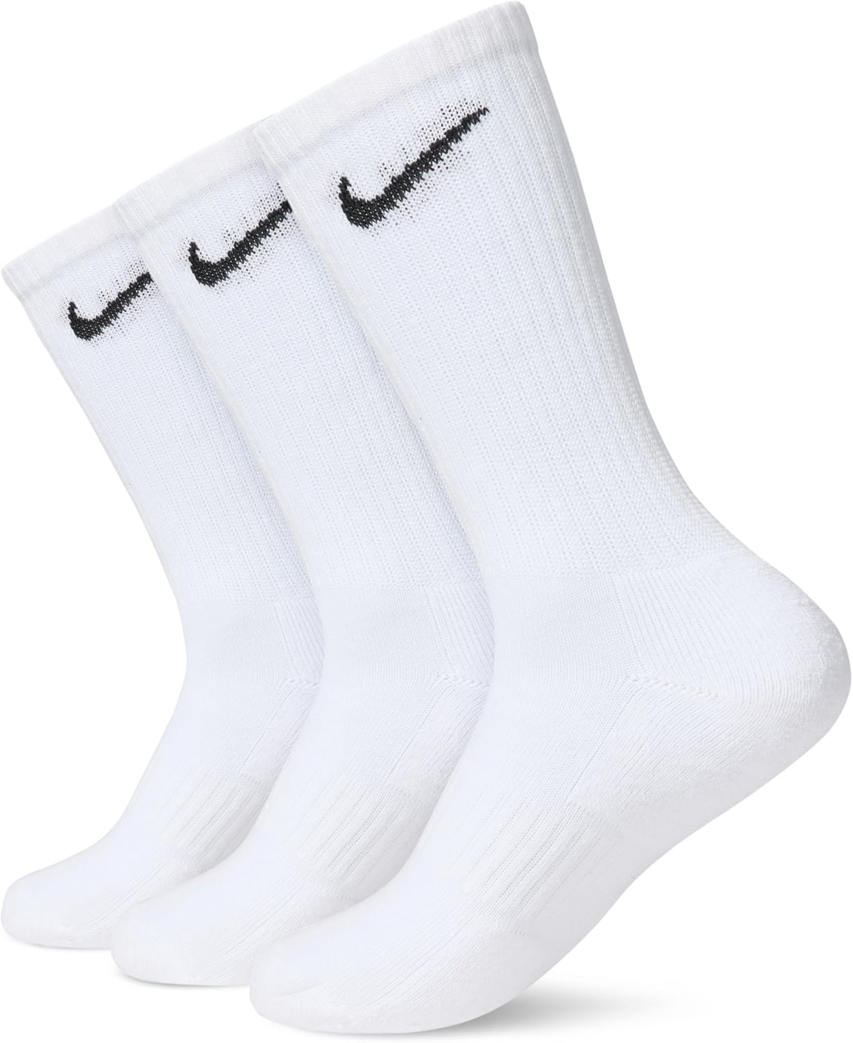 Nike Unisex Everyday Cushion Crew Socks - White, Small (3 Pair)