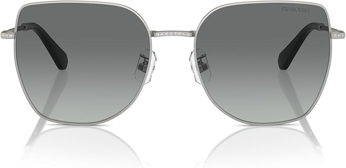 Swarovski SK7021D Sunglasses - Matte Silver Frame/Gray Lenses, 59/19/140