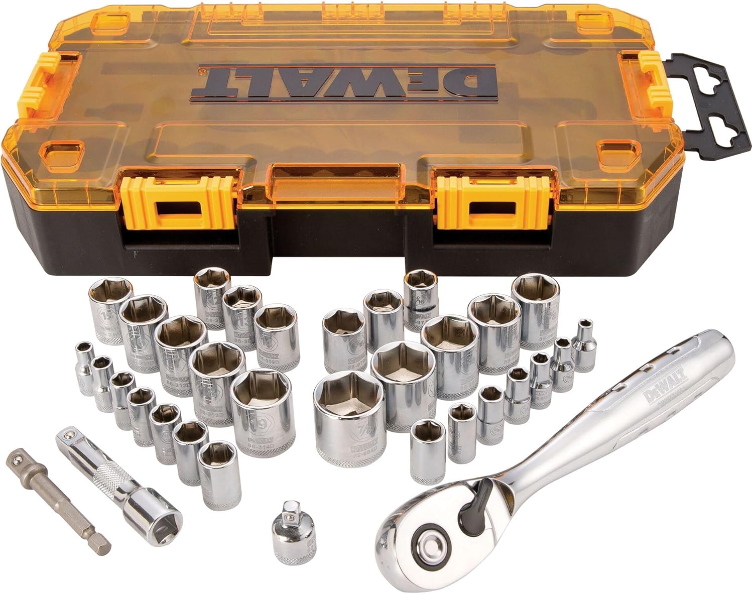 DeWalt 1/4" & 3/8" Drive Socket Set, 34-Piece (DWMT73804)