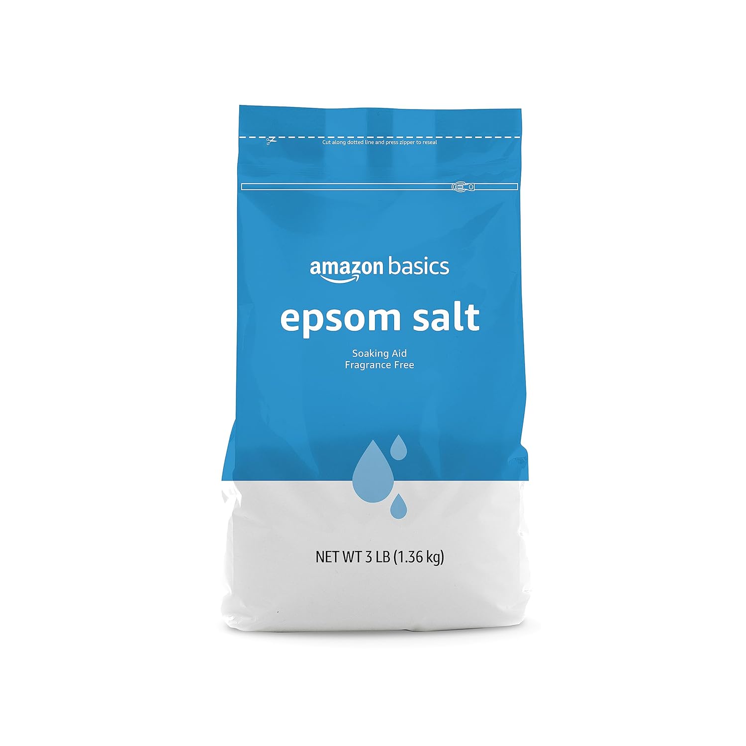 Amazon Basics Epsom Salt Soak Magnesium Sulfate USP - Unscented, 3lbs.
