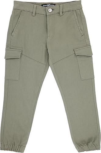 X Ray Little Boys Elastic Waist Commuter Jogger Cargo Pants - Light Green, Size 4