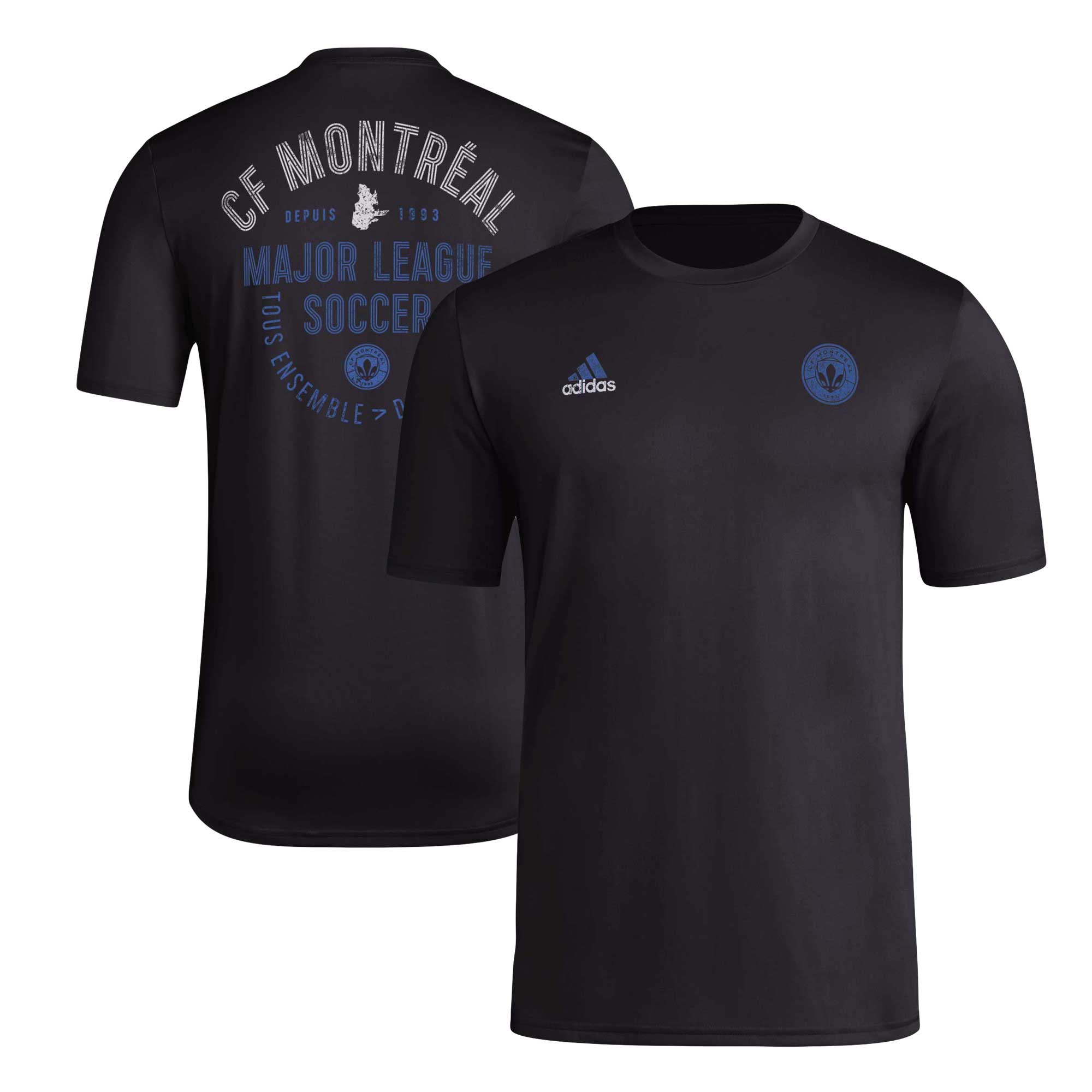 adidas Men's CF Montreal MLS Local Stoic AeroReady T-Shirt - Black, Size Medium Tall