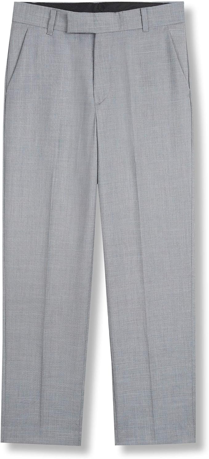 Calvin Klein Big Boy's Flat Front Dress Pant - Light Gray, Size 12