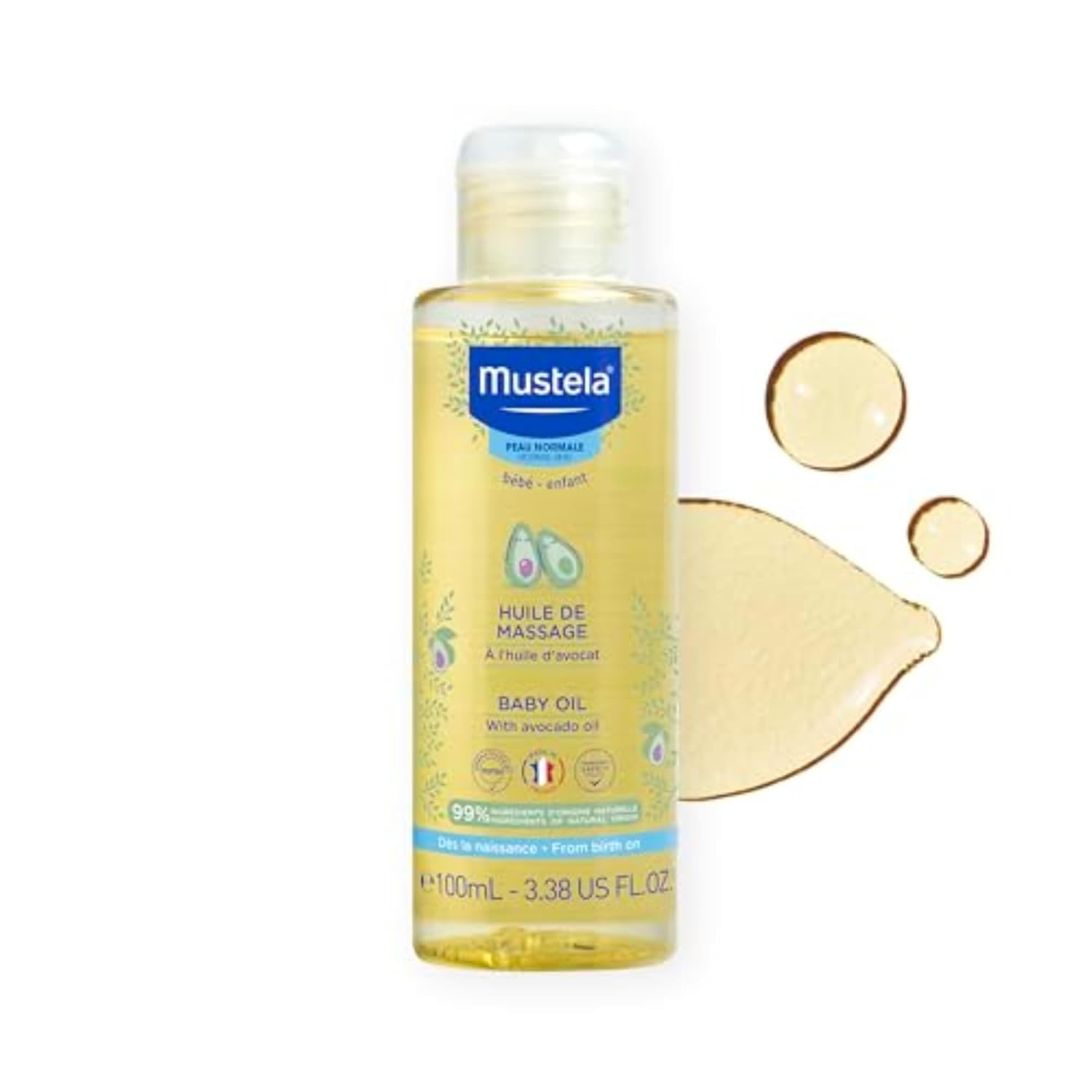 Mustela Baby Oil with Natural Avocado Oil - 3.38 fl. oz.