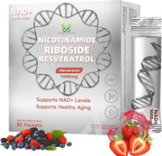 NAD+ 1000mg Liquid Supplement, Boosts Cellular Energy, Metabolism, & Healthy Aging, 30 Packets