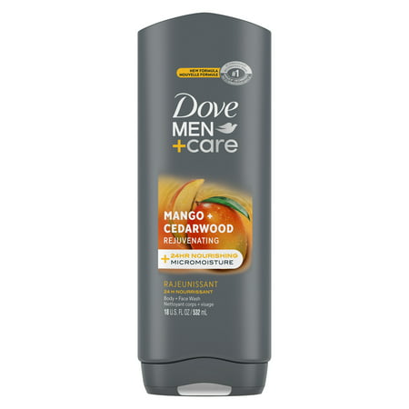 Dove Men+Care Face & Body Wash - Mango & Cedarwood, 18 fl. oz. x Pack of 4