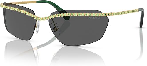 Swarovski Women's SK7001 Sunglasses - Gold/Dark Gray, 64mm