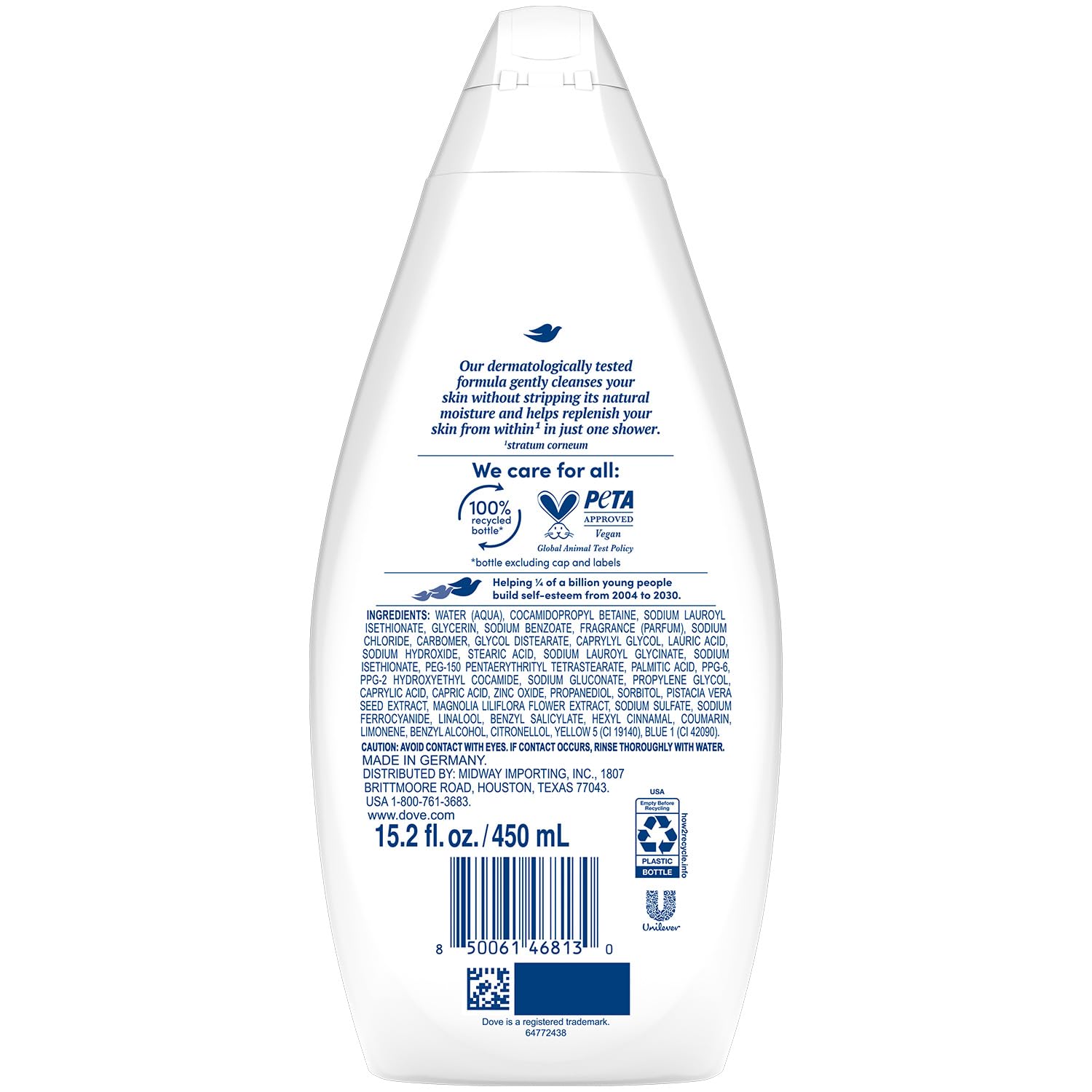 Dove Body Wash Soothing Moisturizing Cleanser for Soft Skin - Gentle Pamper, 15.22 fl. oz.