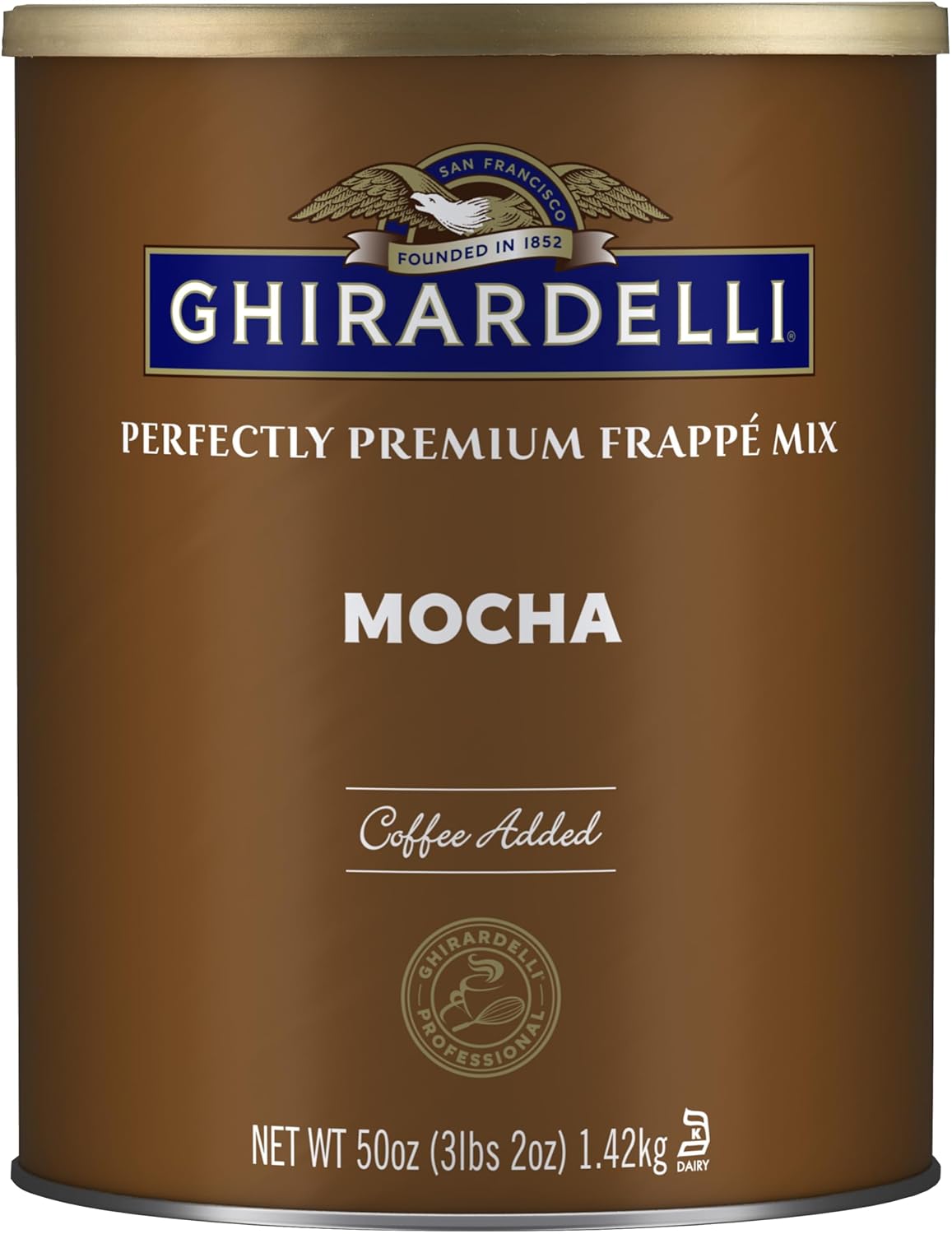 Ghirardelli Mocha Frappe Powder with Coffee Added, 50oz