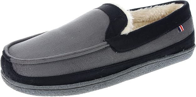 IZOD Men's Classic Memory Foam Moccasin - Gray Black, Size Medium (8/9)