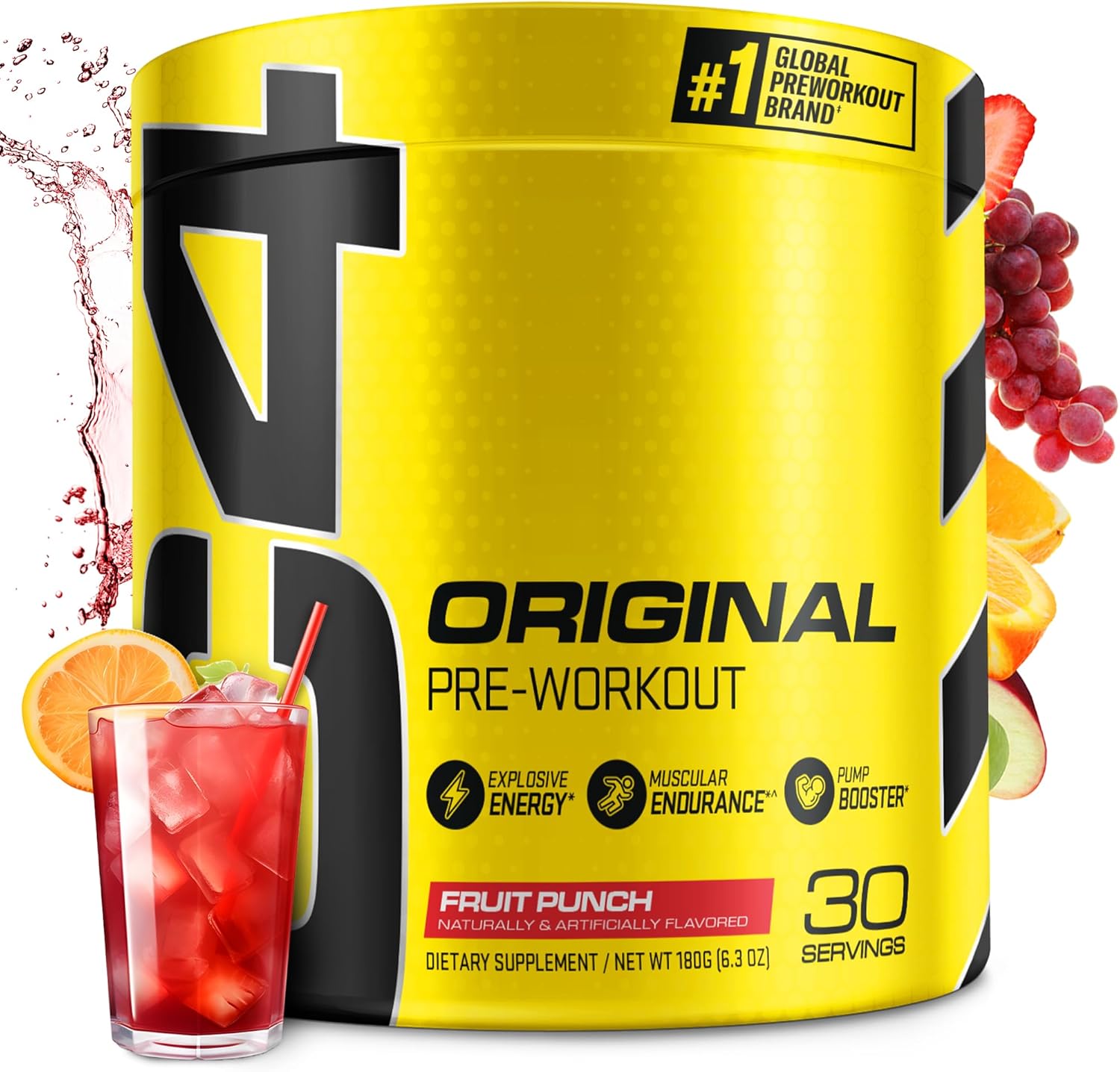 Cellucor C4 Original Pre-Workout Powder - Fruit Punch, 6.3 Oz (30svgs)
