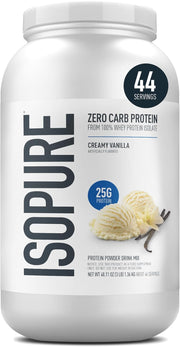Isopure Zero Carb 100% Whey Protein Powder - Creamy Vanilla, 3 lb.