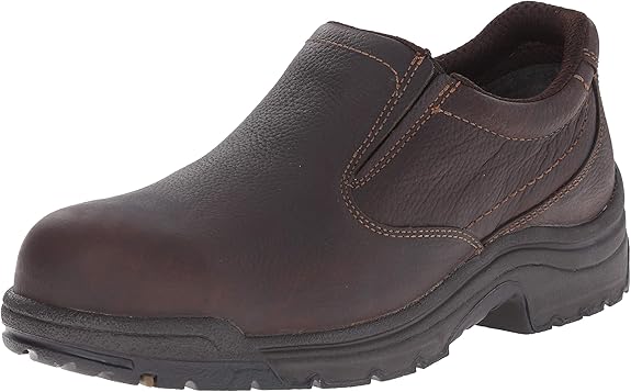 Timberland Pro Men's Titans Relaxed Fit Slip-On Work Shoes with Alloy Toe - Brown, Size 11.5W