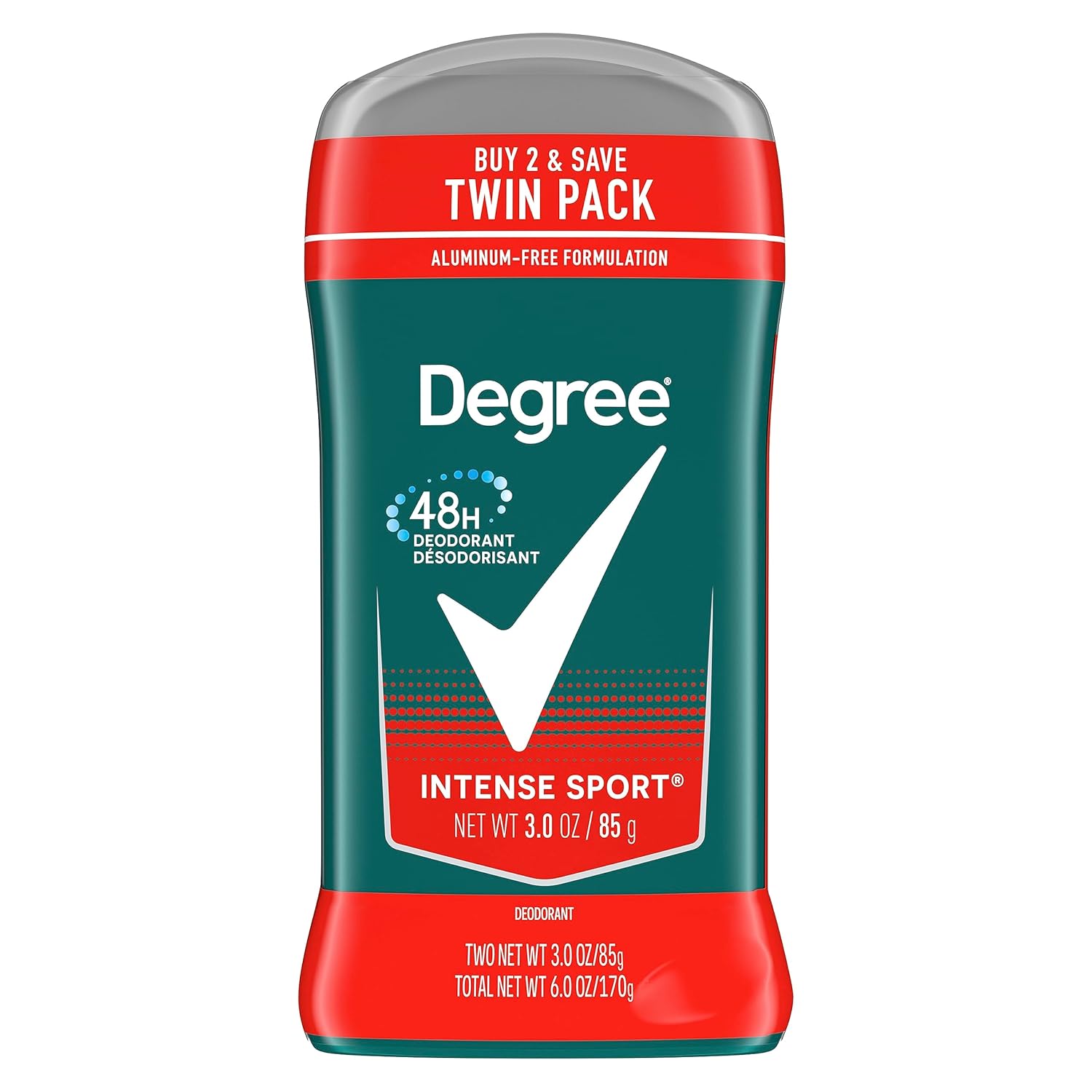 Degree Men's Aluminum-Free 24H Deodorant Stick - Intense Sport, 3oz (Twin Pack)