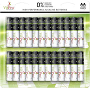 VitPro 48 Pack AA High Performance Alkaline Batteries