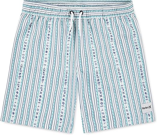 Hurley Boy's Mini Vacay Stripe Pull On Swim Trunk-  Mint Candy, XL (18-20)
