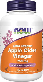NOW Foods Extra Strength Apple Cider Vinegar 750 mg - 180 Tablets