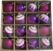 Hanging Christmas Ball Ornaments- Purple, 2.4" (16ct)