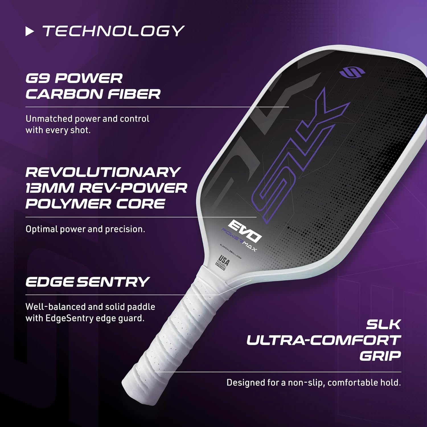 Selkirk SLK Evo Power XL Pickleball Paddle - Purple