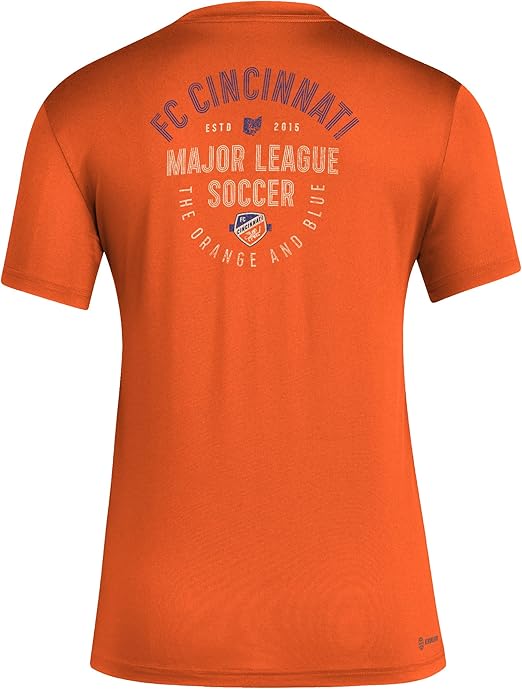 adidas Women's FC Cincinnati MLS Short Sleeve Pre-Game T-Shirt - Orange, Size XS