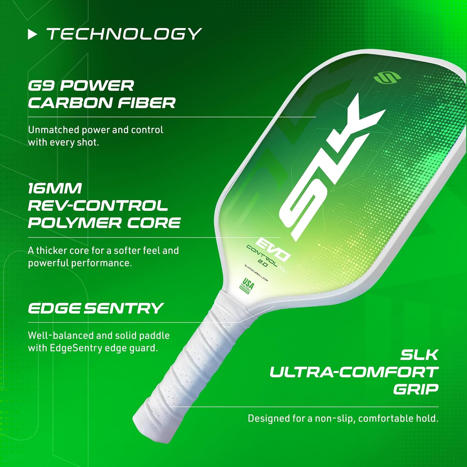 Selkirk Sport SLK Evo Control 2.0 XL Pickleball Paddle - Green