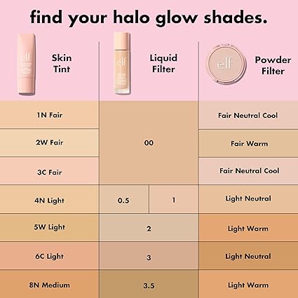 e.l.f. Halo Glow Liquid Filter - 00 Fair, 1.06 fl oz