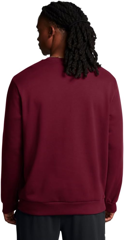 Under Armour Men's Project Rock Red One No Lift No Gift Crew Neck Sweatshirt - Cardinal, Size Small