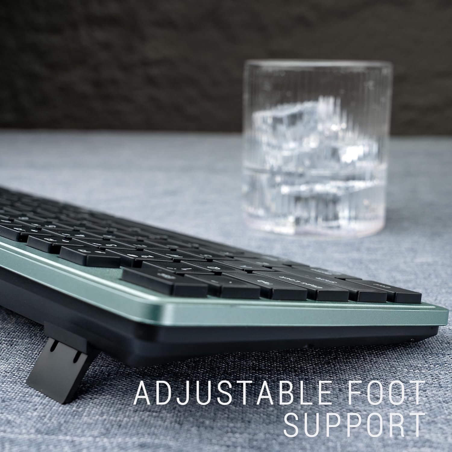 Links9+ Wireless Keyboard and Mouse Combo, 2.4GHz Silent Keyboard, Optical Mouse, Plug and Play - Black & Green