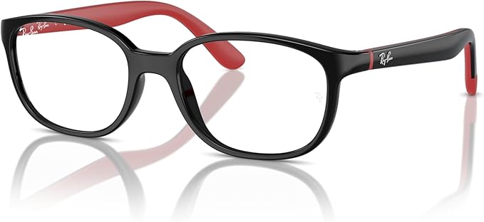Ray-Ban Kids RY1632F Asian Fit 3928 Eyewear Frames - Black/Red, 48/16/130