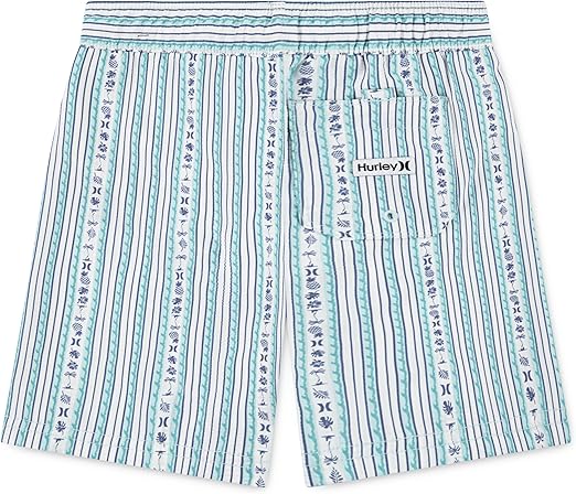 Hurley Boy's Mini Vacay Stripe Pull On Swim Trunk-  Mint Candy, XL (18-20)