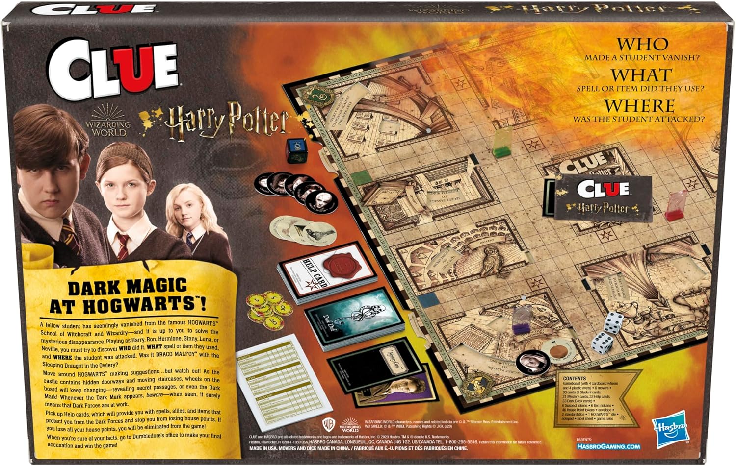 Hasbro Gaming Clue: Wizarding World Harry Potter Edition Mystery Board Game *Damaged Box*