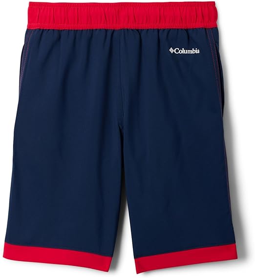 Columbia Boys' Sandy Shores Board Shorts - Collegiate Navy/Mountain Red, XS