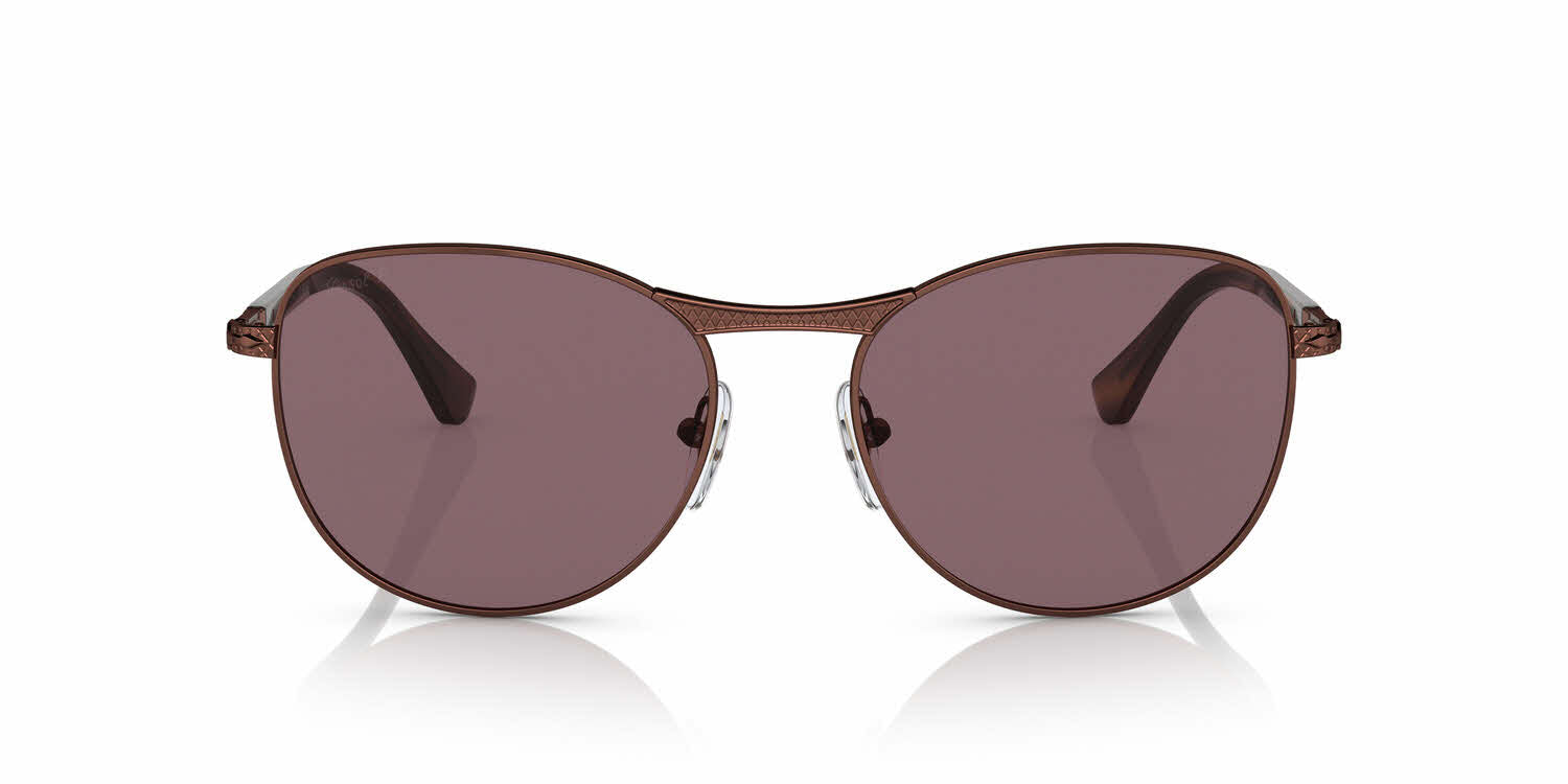 Persol Unisex Adult Sunglasses - PO1002S 1124AF, Shiny Brown, Dark Violet Lens - 54/18/145