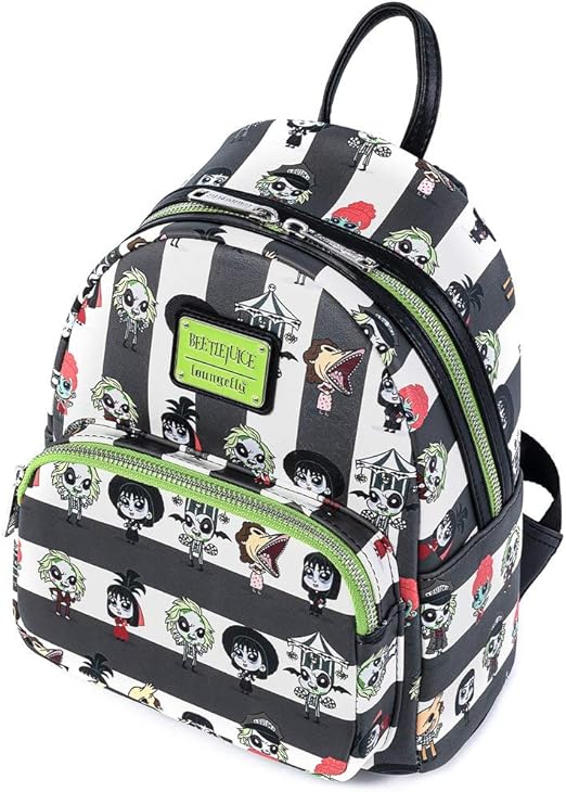 Loungefly Beetlejuice Chibi All Over Print Double Strap Mini Backpack
