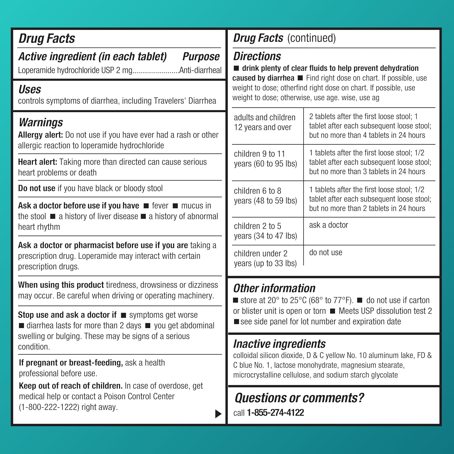 Amazon Basic Care Loperamide Hydrochloride USP 2mg Anti-Diarrheal Tablets, 24 Count